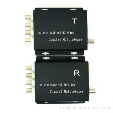 Multiplexeur vidéo coaxial 4 canaux HD-CVI / TVI / AHD